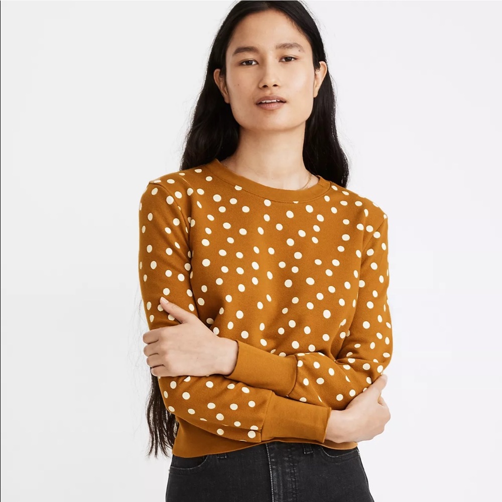 Banded Sweatshirt in Inkwell Dots